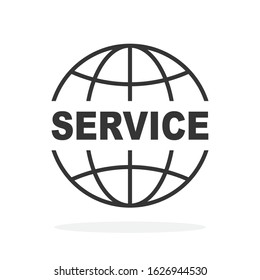 Vector service icon isolated. Black web service icon in flat design. Service concept
