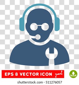 Vector Service Operator EPS vector icon. Illustration style is flat iconic bicolor cyan and blue symbol on a transparent background.