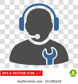 Vector Service Operator EPS vector icon. Illustration style is flat iconic bicolor cobalt and gray symbol on a transparent background.