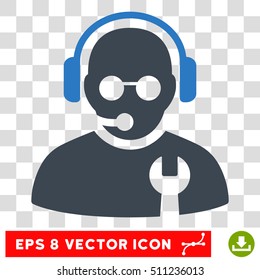 Vector Service Operator EPS vector pictograph. Illustration style is flat iconic bicolor smooth blue symbol on a transparent background.