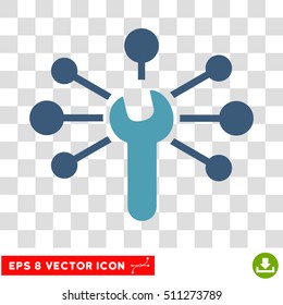 Vector Service Relations EPS vector icon. Illustration style is flat iconic bicolor cyan and blue symbol on a transparent background.