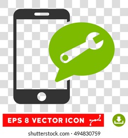 Vector Service SMS EPS vector icon. Illustration style is flat iconic bicolor eco green and gray symbol on a transparent background.