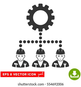 Vector Service Staff EPS vector icon. Illustration style is flat iconic gray symbol on a transparent background.