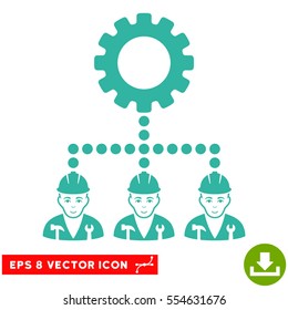 Vector Service Staff EPS vector pictograph. Illustration style is flat iconic cyan symbol on a transparent background.
