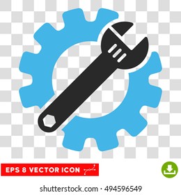 Vector Service Tools EPS vector icon. Illustration style is flat iconic bicolor blue and gray symbol on a transparent background.