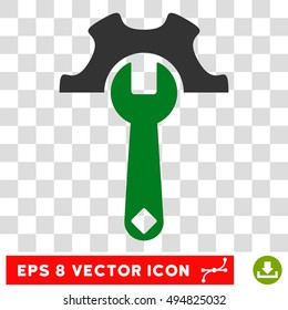 Vector Service Tools EPS vector icon. Illustration style is flat iconic bicolor green and gray symbol on a transparent background.