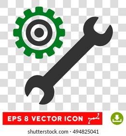 Vector Service Tools EPS vector icon. Illustration style is flat iconic bicolor green and gray symbol on a transparent background.