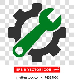 Vector Service Tools EPS vector icon. Illustration style is flat iconic bicolor green and gray symbol on a transparent background.
