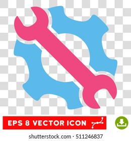 Vector Service Tools EPS vector icon. Illustration style is flat iconic bicolor pink and blue symbol on a transparent background.