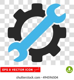 Vector Service Tools EPS vector pictogram. Illustration style is flat iconic bicolor blue and gray symbol on a transparent background.