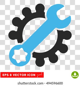 Vector Service Tools EPS vector pictogram. Illustration style is flat iconic bicolor blue and gray symbol on a transparent background.