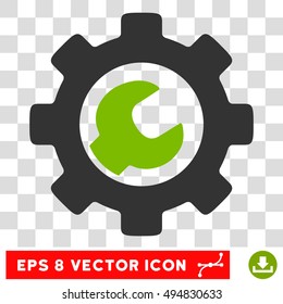 Vector Service Tools EPS vector pictogram. Illustration style is flat iconic bicolor eco green and gray symbol on a transparent background.