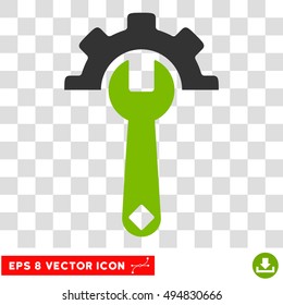 Vector Service Tools EPS vector pictogram. Illustration style is flat iconic bicolor eco green and gray symbol on a transparent background.