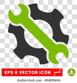Vector Service Tools EPS vector pictogram. Illustration style is flat iconic bicolor eco green and gray symbol on a transparent background.