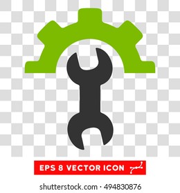 Vector Service Tools EPS vector pictogram. Illustration style is flat iconic bicolor eco green and gray symbol on a transparent background.