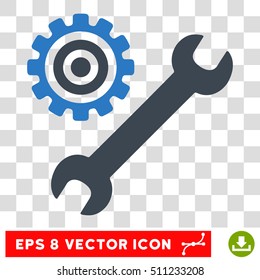 Vector Service Tools EPS vector pictogram. Illustration style is flat iconic bicolor smooth blue symbol on a transparent background.