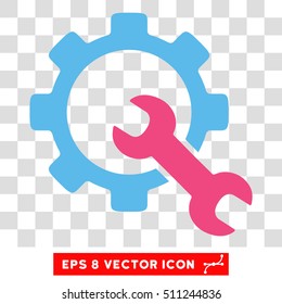Vector Service Tools EPS vector pictogram. Illustration style is flat iconic bicolor pink and blue symbol on a transparent background.