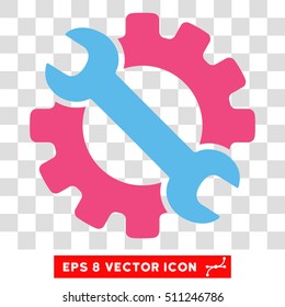 Vector Service Tools EPS vector pictogram. Illustration style is flat iconic bicolor pink and blue symbol on a transparent background.