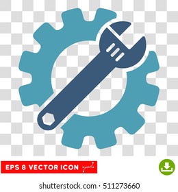 Vector Service Tools EPS vector pictogram. Illustration style is flat iconic bicolor cyan and blue symbol on a transparent background.