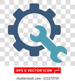 Vector Service Tools EPS vector pictogram. Illustration style is flat iconic bicolor cyan and blue symbol on a transparent background.