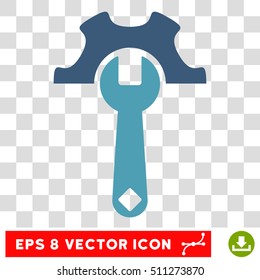 Vector Service Tools EPS vector pictogram. Illustration style is flat iconic bicolor cyan and blue symbol on a transparent background.