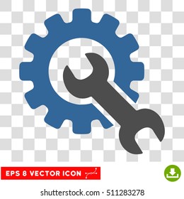 Vector Service Tools EPS vector pictogram. Illustration style is flat iconic bicolor cobalt and gray symbol on a transparent background.