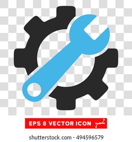 Vector Service Tools EPS vector pictograph. Illustration style is flat iconic bicolor blue and gray symbol on a transparent background.