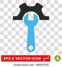 Vector Service Tools EPS vector pictograph. Illustration style is flat iconic bicolor blue and gray symbol on a transparent background.