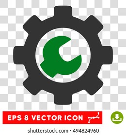 Vector Service Tools EPS vector pictograph. Illustration style is flat iconic bicolor green and gray symbol on a transparent background.