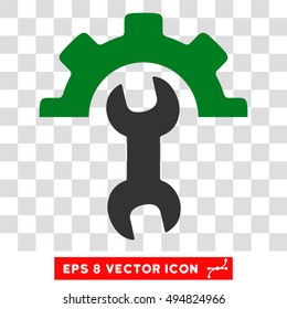 Vector Service Tools EPS vector pictograph. Illustration style is flat iconic bicolor green and gray symbol on a transparent background.