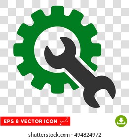 Vector Service Tools EPS vector pictograph. Illustration style is flat iconic bicolor green and gray symbol on a transparent background.