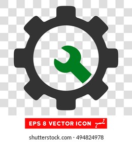 Vector Service Tools EPS vector pictograph. Illustration style is flat iconic bicolor green and gray symbol on a transparent background.