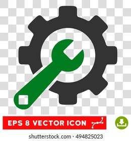 Vector Service Tools EPS vector pictograph. Illustration style is flat iconic bicolor green and gray symbol on a transparent background.