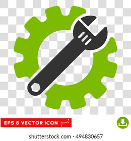 Vector Service Tools EPS vector pictograph. Illustration style is flat iconic bicolor eco green and gray symbol on a transparent background.