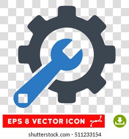 Vector Service Tools EPS vector pictograph. Illustration style is flat iconic bicolor smooth blue symbol on a transparent background.