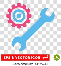 Vector Service Tools EPS vector pictograph. Illustration style is flat iconic bicolor pink and blue symbol on a transparent background.