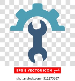 Vector Service Tools EPS vector pictograph. Illustration style is flat iconic bicolor cyan and blue symbol on a transparent background.