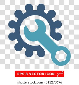 Vector Service Tools EPS vector pictograph. Illustration style is flat iconic bicolor cyan and blue symbol on a transparent background.