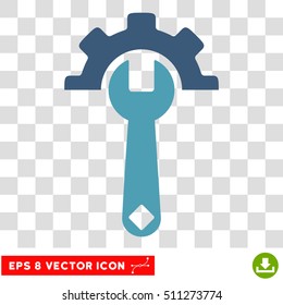 Vector Service Tools EPS vector pictograph. Illustration style is flat iconic bicolor cyan and blue symbol on a transparent background.