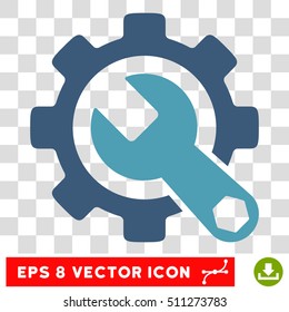 Vector Service Tools EPS vector pictograph. Illustration style is flat iconic bicolor cyan and blue symbol on a transparent background.