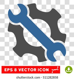 Vector Service Tools EPS vector pictograph. Illustration style is flat iconic bicolor cobalt and gray symbol on a transparent background.