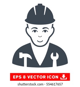 Vector Serviceman EPS vector pictogram. Illustration style is flat iconic smooth blue symbol on a transparent background.