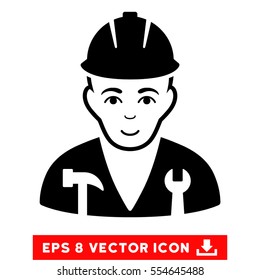 Vector Serviceman EPS vector pictograph. Illustration style is flat iconic black symbol on a transparent background.
