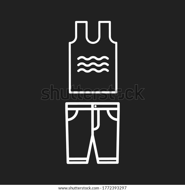 Vector sest with outlines of white basic simple
T-shirt and Bermuda Shorts. For your web site design, logo, icon,
app, UI. Isolated stock illustration on white background. Cartoon
style