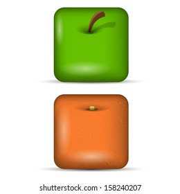Vector set 1 of app icons-fruits 