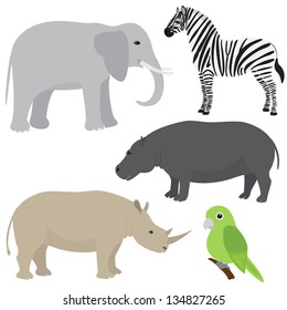 Vector set 1 of cartoon african animals