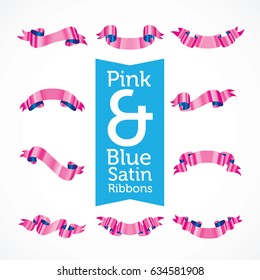 Vector Set of 10 Realistic Satin Ribbons


