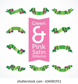 Vector Set of 10 Realistic Satin Ribbons