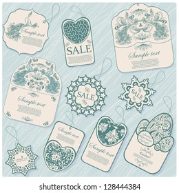 Vector set: 10 vintage tags