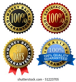 Vector set of 100% guarantee golden labels.